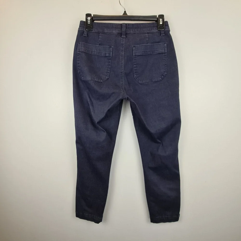 Studio Blue‎ Womens Navy Blue High Rise Utility Slim Cropped Pants Size 27 Jeans